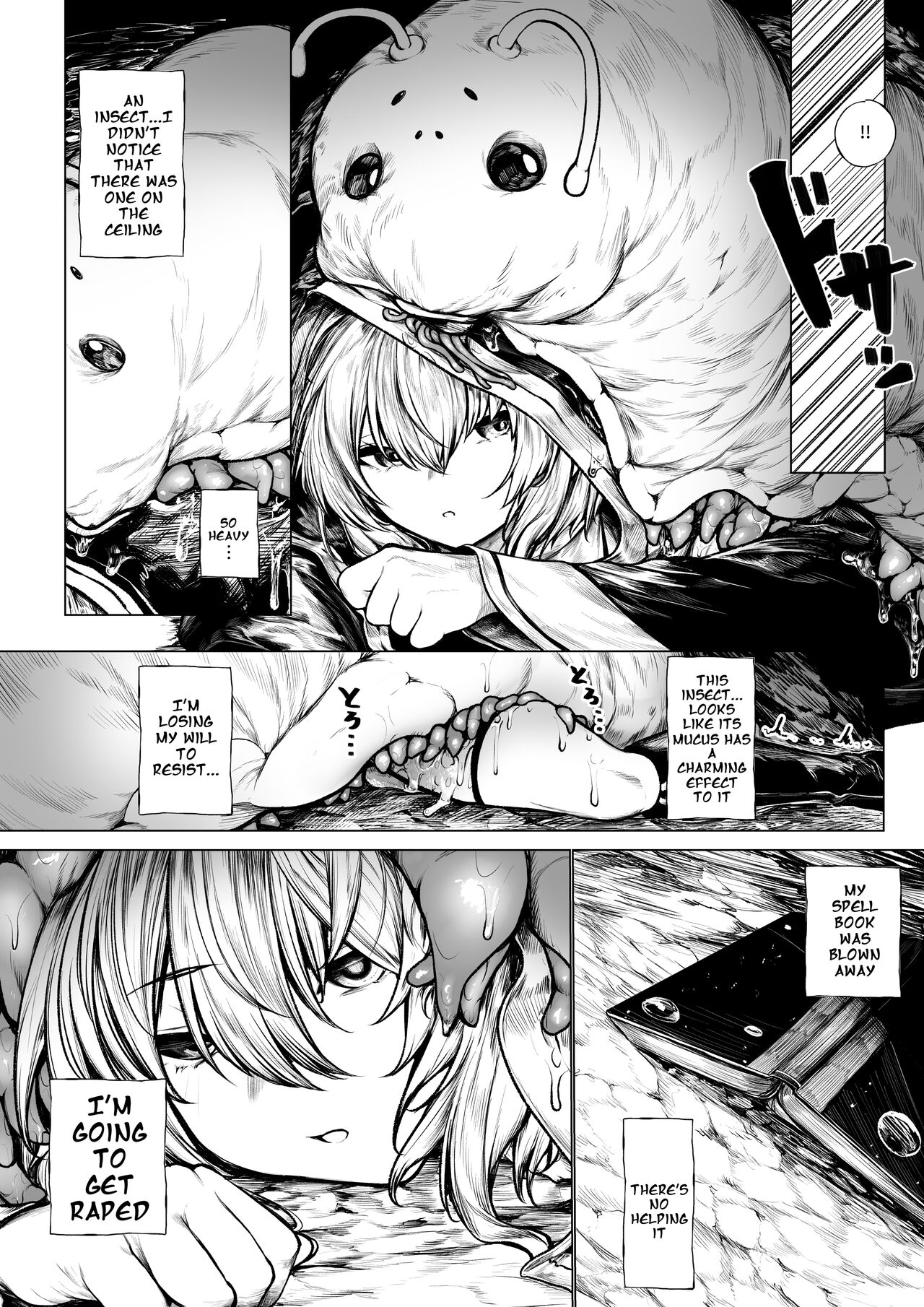 Madoushi-chan ga Mushi Monster ni Osowareru Hanashi | A Story about a Mage Who Gets Attacked by an Insect Monster  English page 3 full
