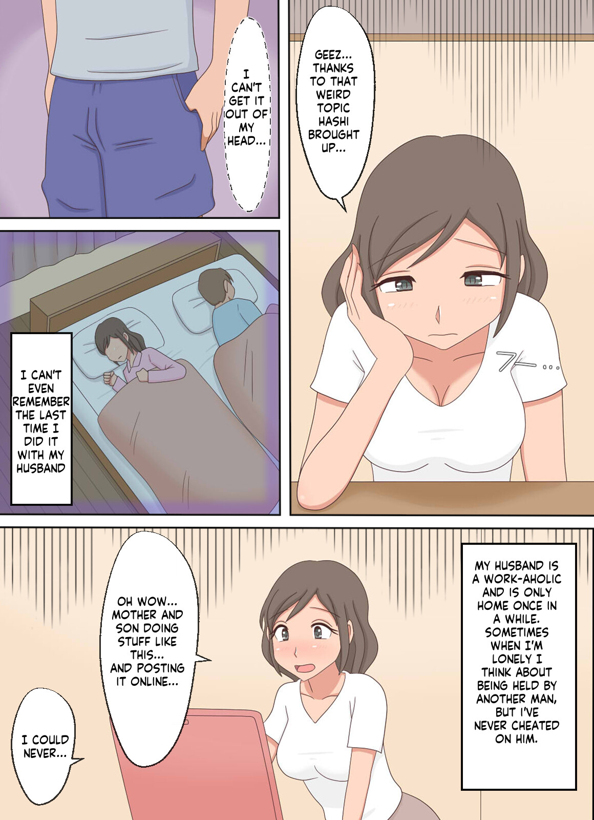 Oyako Echi no Douga o Miteitara Musuko to Shitaku Natta Hanashi | After seeing a mom-son sex vid she wants to do her son page 4 full