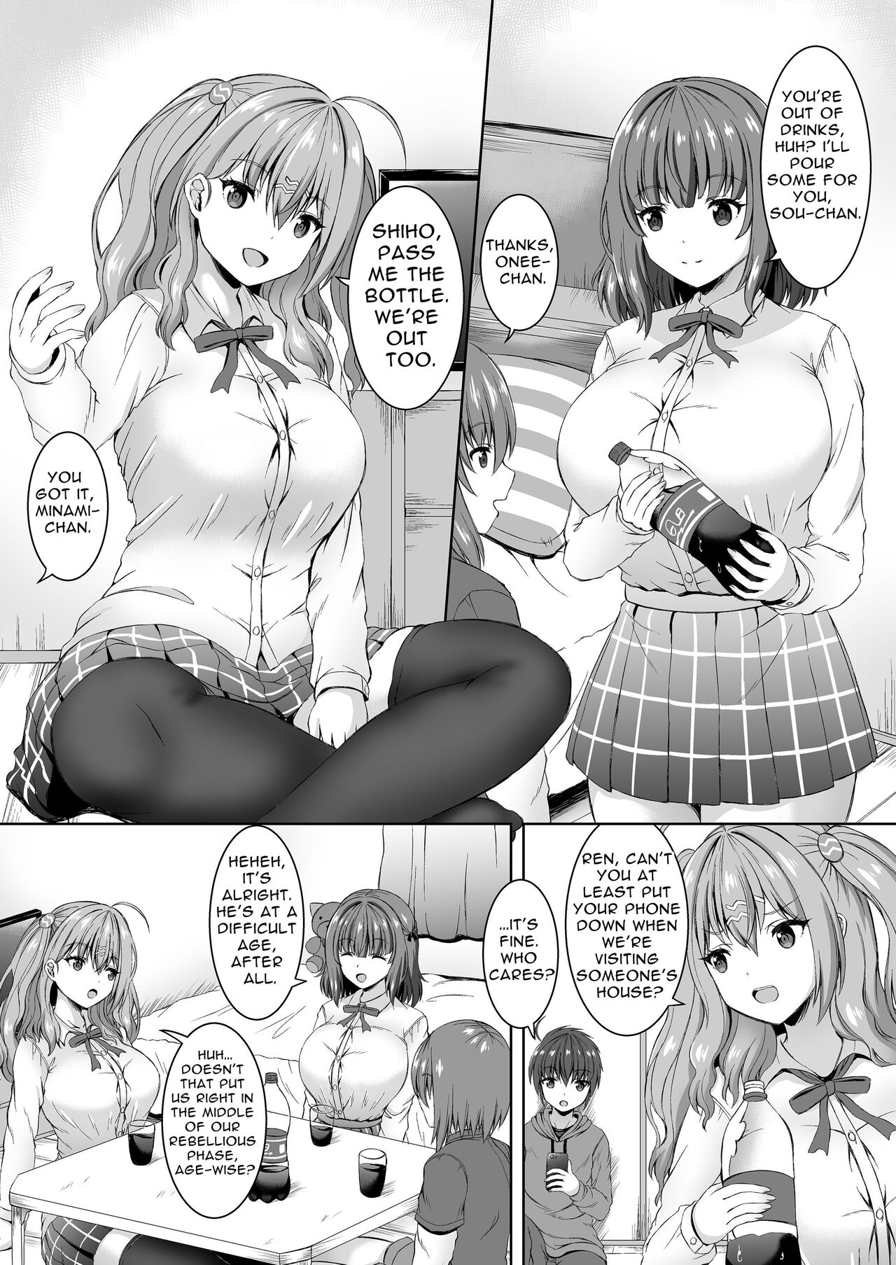 Jisshi JK to Tomo Ane JK o Nando mo Koukan Amaicha Swapping Doutei Fudeoroshi | Sex With Your Older Sister & Your Friend's Older Sister ~Sweet Swappin' Cherry Poppin'~ page 2 full
