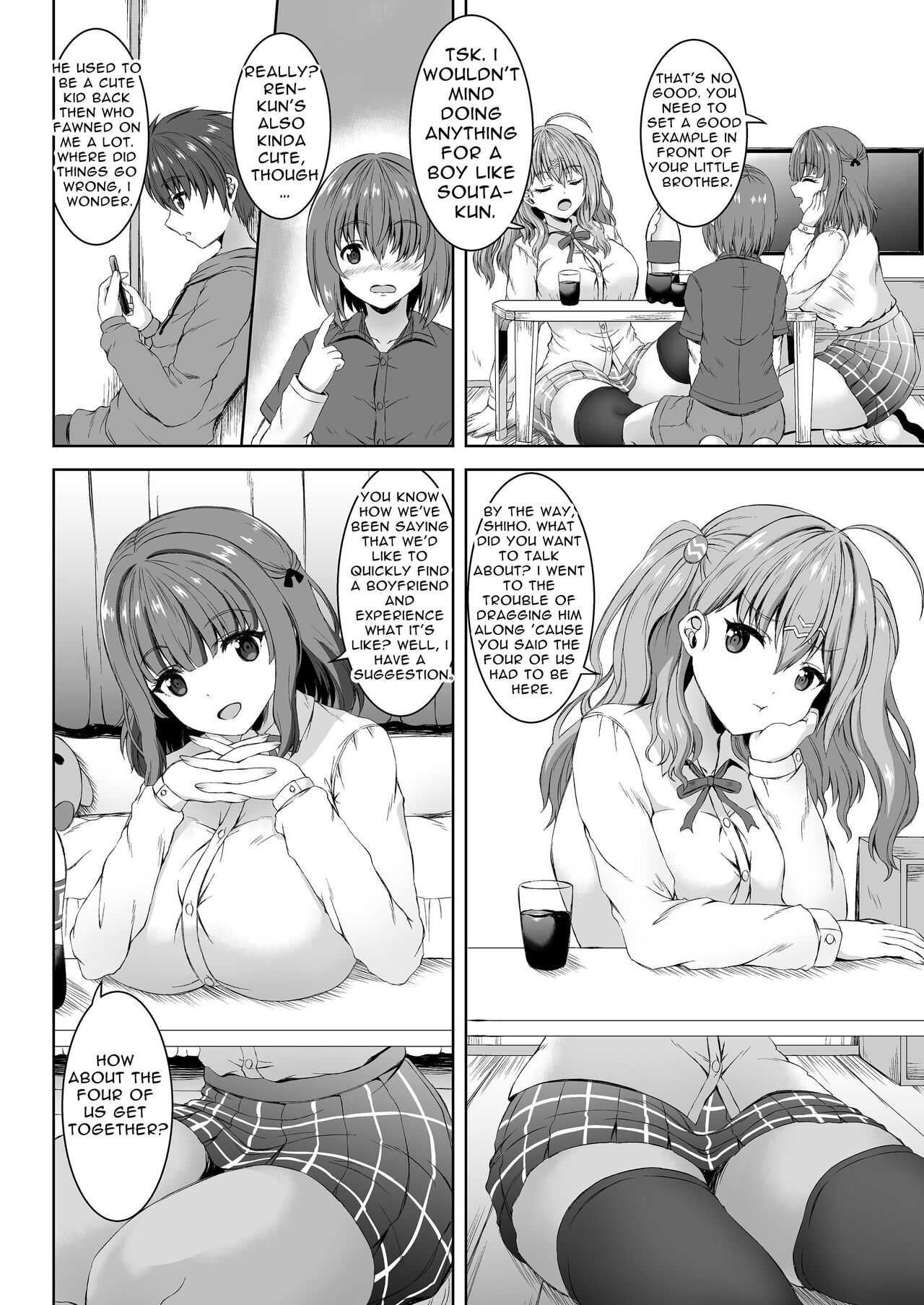Jisshi JK to Tomo Ane JK o Nando mo Koukan Amaicha Swapping Doutei Fudeoroshi | Sex With Your Older Sister & Your Friend's Older Sister ~Sweet Swappin' Cherry Poppin'~ page 3 full