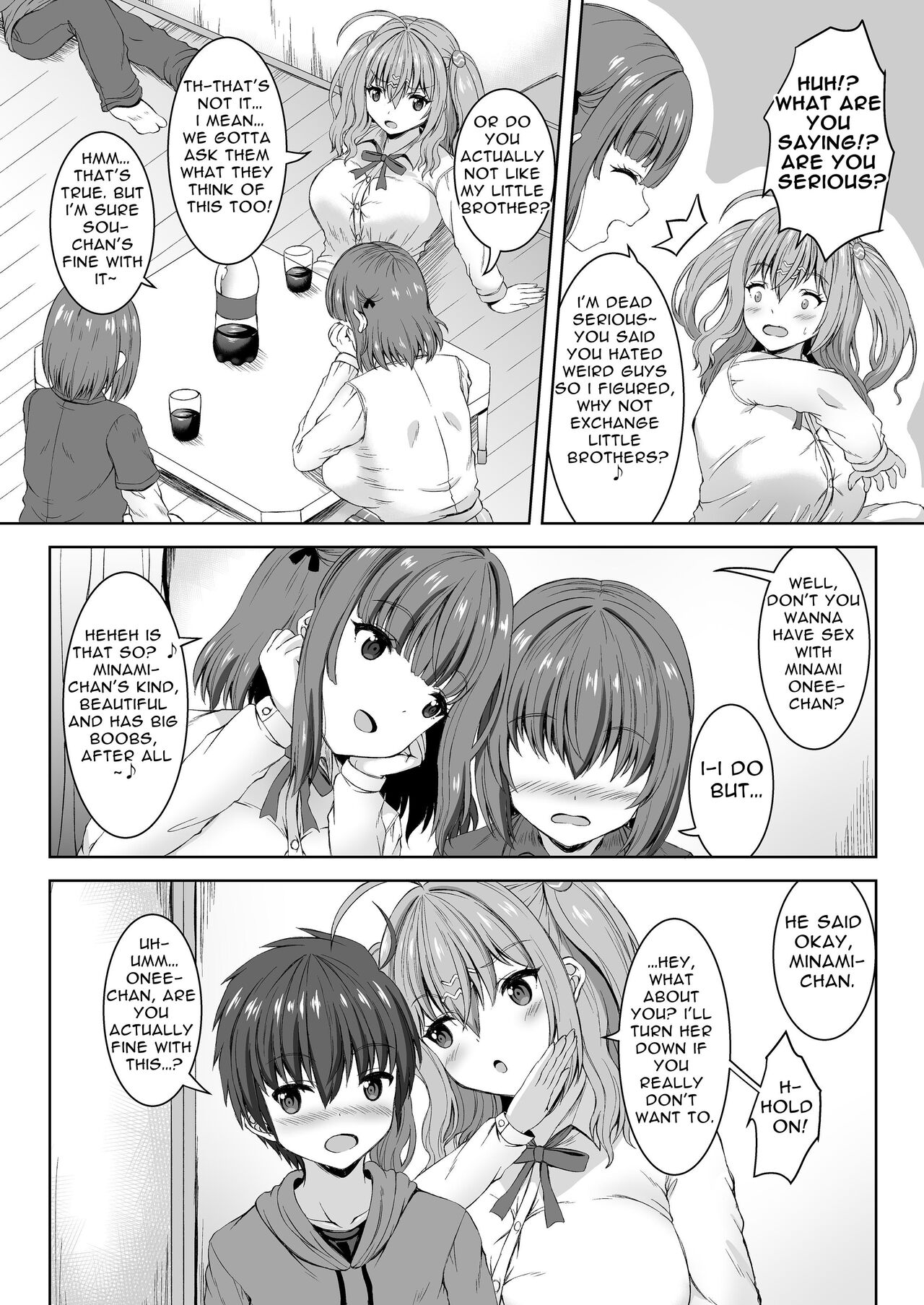 Jisshi JK to Tomo Ane JK o Nando mo Koukan Amaicha Swapping Doutei Fudeoroshi | Sex With Your Older Sister & Your Friend's Older Sister ~Sweet Swappin' Cherry Poppin'~ page 4 full