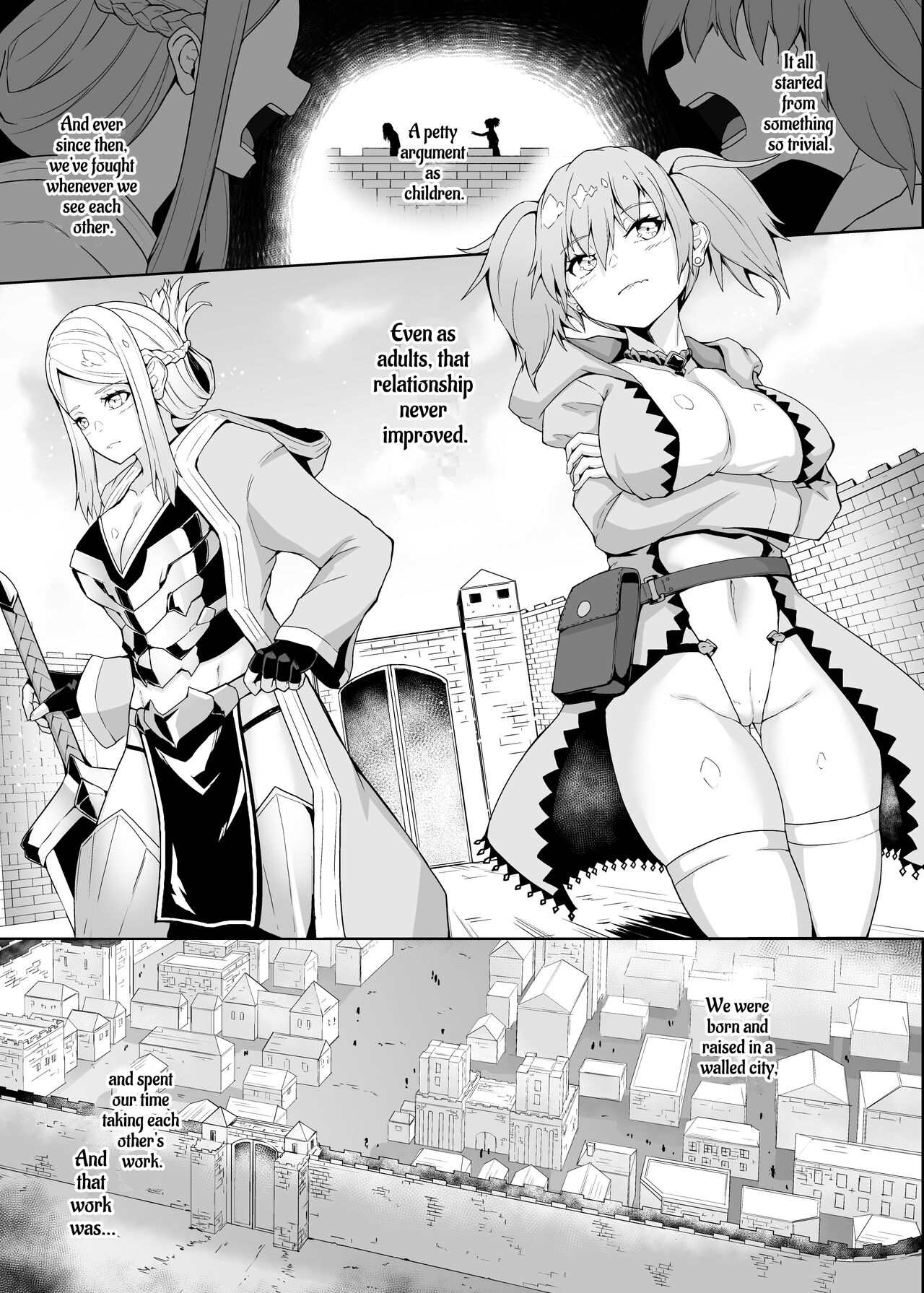 A Witch and Swordswoman Lose Everything To Forced Futanari Level Draining Sex | Level Drain Futanari Kyousei Sex o Saserarete, Subete o Ushinau Onna Mahoutsukai to Onna Kenshi page 2 full