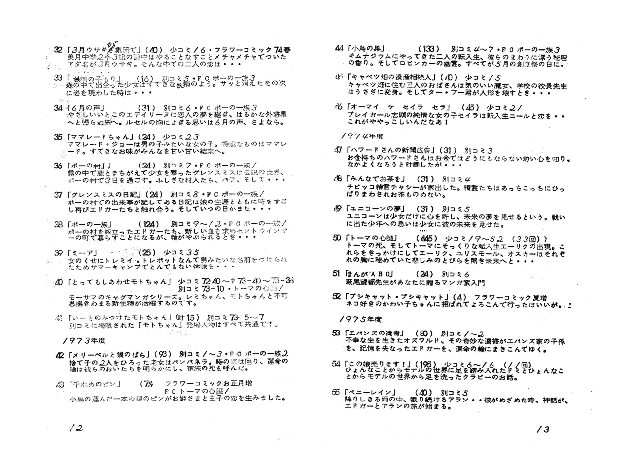 MAXIMUM VOL.4 with Moto Hagio Special Feature / Brochure for the screening of “Gymnasium for November” page 8 full