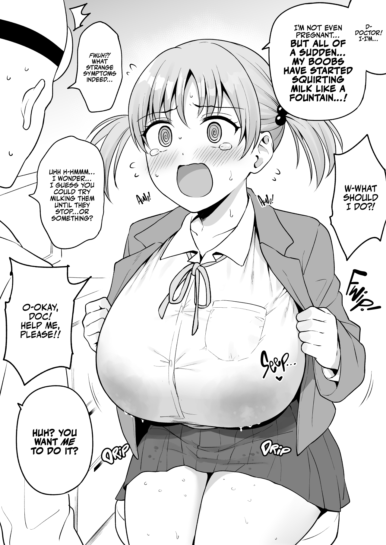 Ninshin shitenai noni Bonyuu ga Deru Ko-chan o Shinsatsu suru Oisha-san | A Doctor Examines a Girl Who's Lactating but Not Pregnant page 1 full