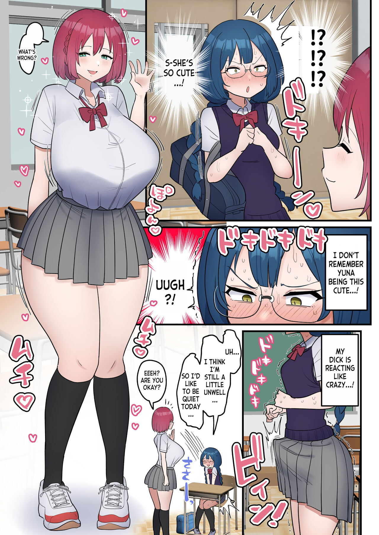 Totsuzen Chinpo ga Haete Shimatta Majime Joshi, Tomodachi to Koubi Suru | The Serious girl Suddenly Grows a Dick and Fucks Her Friend page 5 full