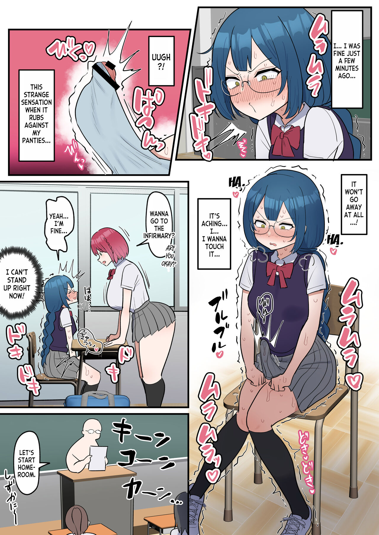 Totsuzen Chinpo ga Haete Shimatta Majime Joshi, Tomodachi to Koubi Suru | The Serious girl Suddenly Grows a Dick and Fucks Her Friend page 6 full