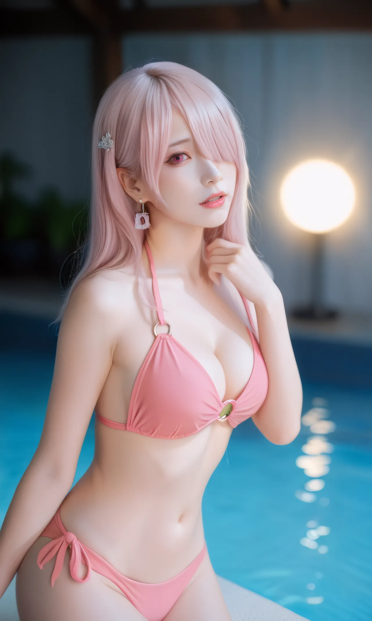 Pink bikini+ripped white stockings page 9 full