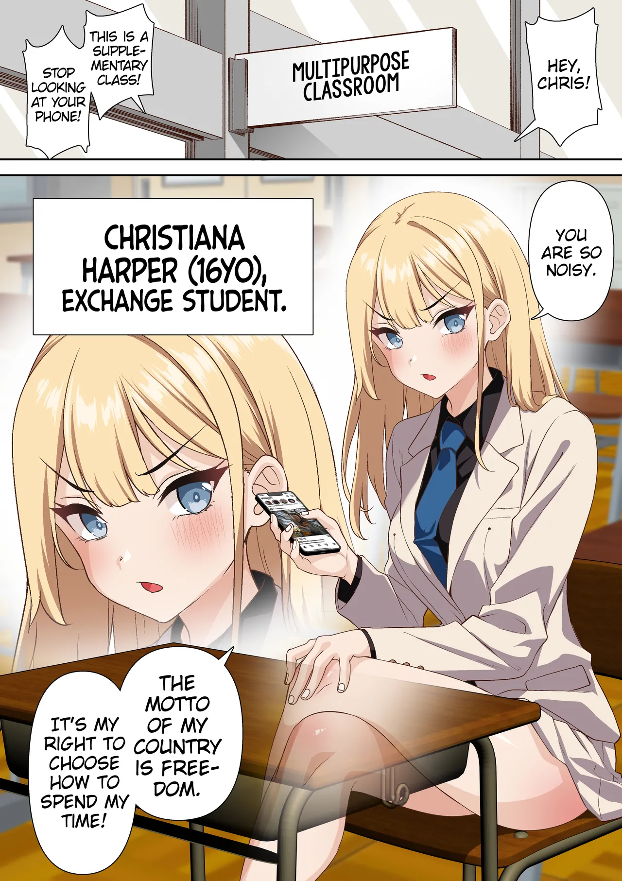 Ryuugakusei Chris no Saimin Dosukebe Ibunka Kouryuu page 2 full