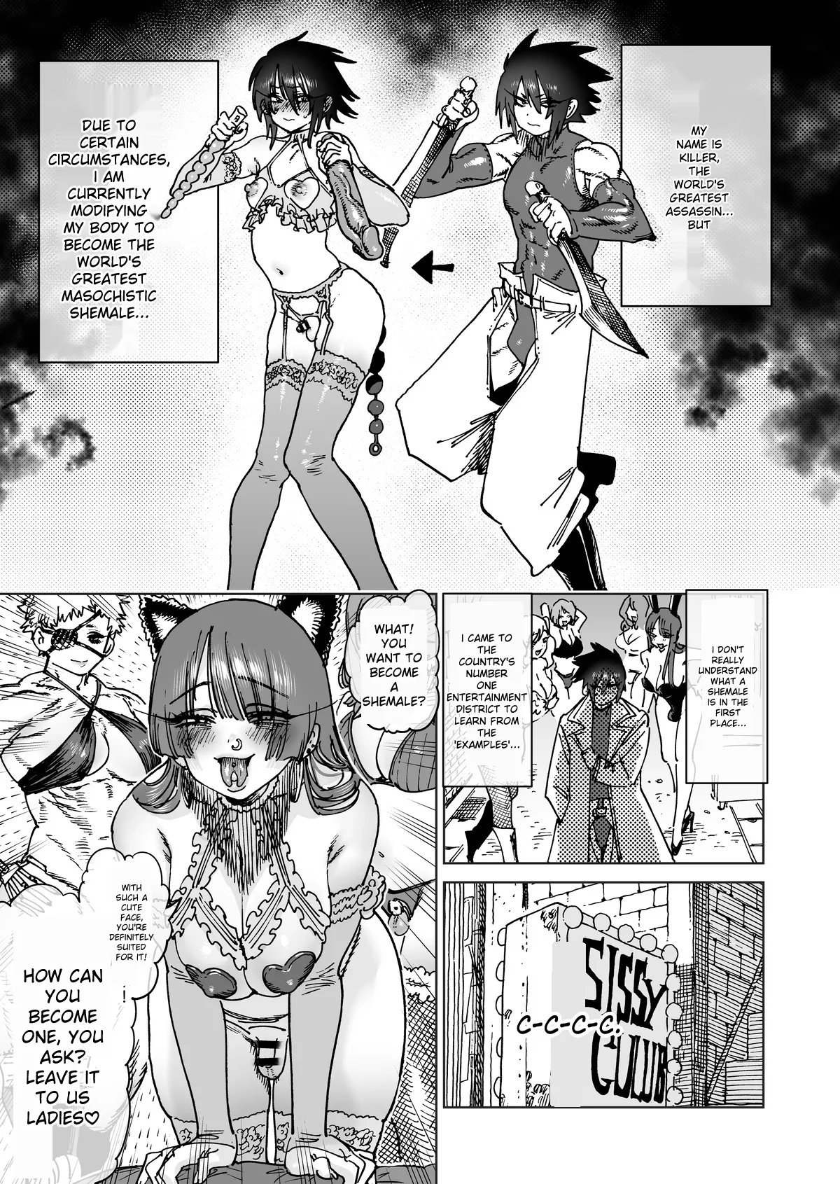 "The Strongest Assassin's self-feminization into a fallen shemale" 1-11 page 7 full