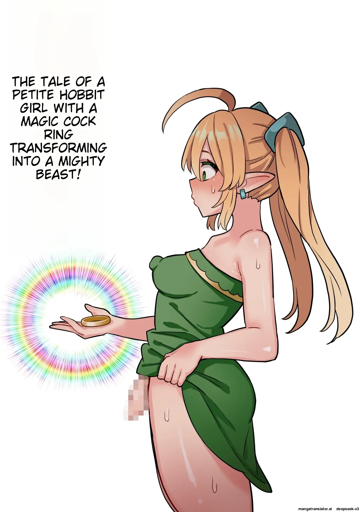 Tanshou Houkei Futanari Hobbit Shoujo ga Mahou no Yubiwa de Kyokon Seiyoku Monster ni naru Hanashi 1-3 page 1 full