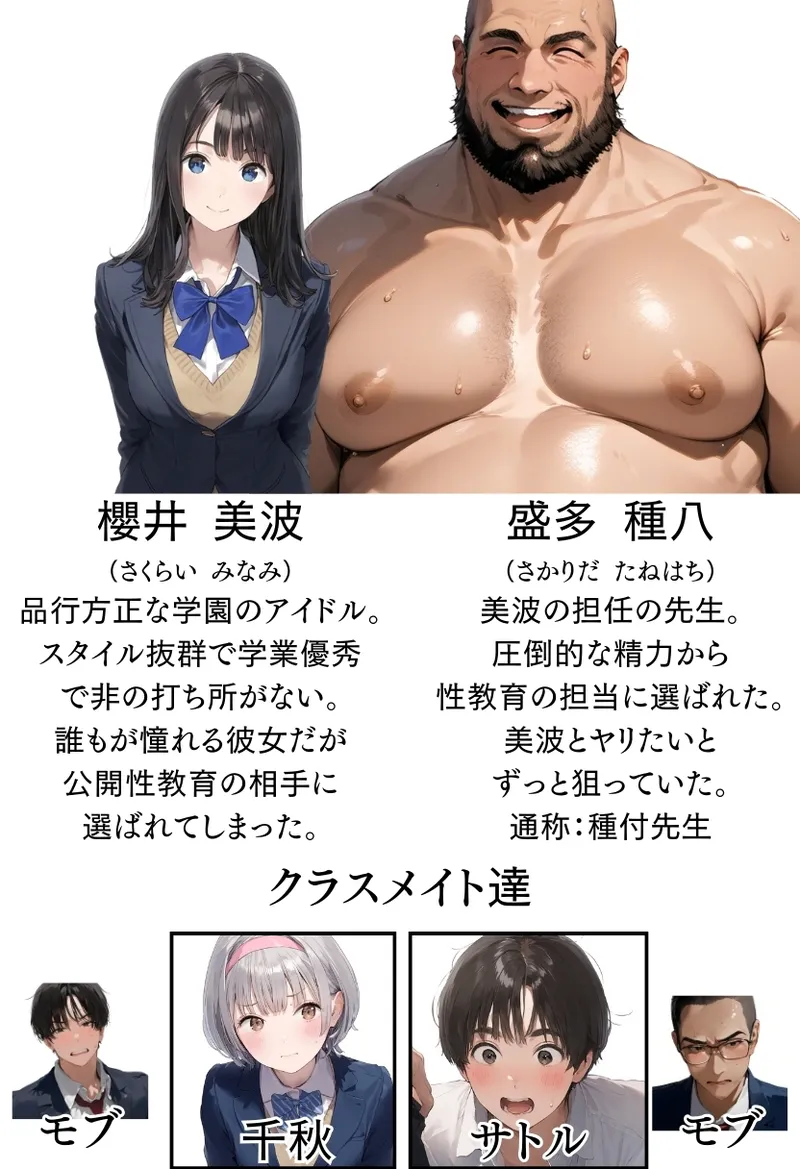 【熱血！種付け先生】少子化対策のため学園一の美少女が種付けおじさんに寝取られた件 page 3 full