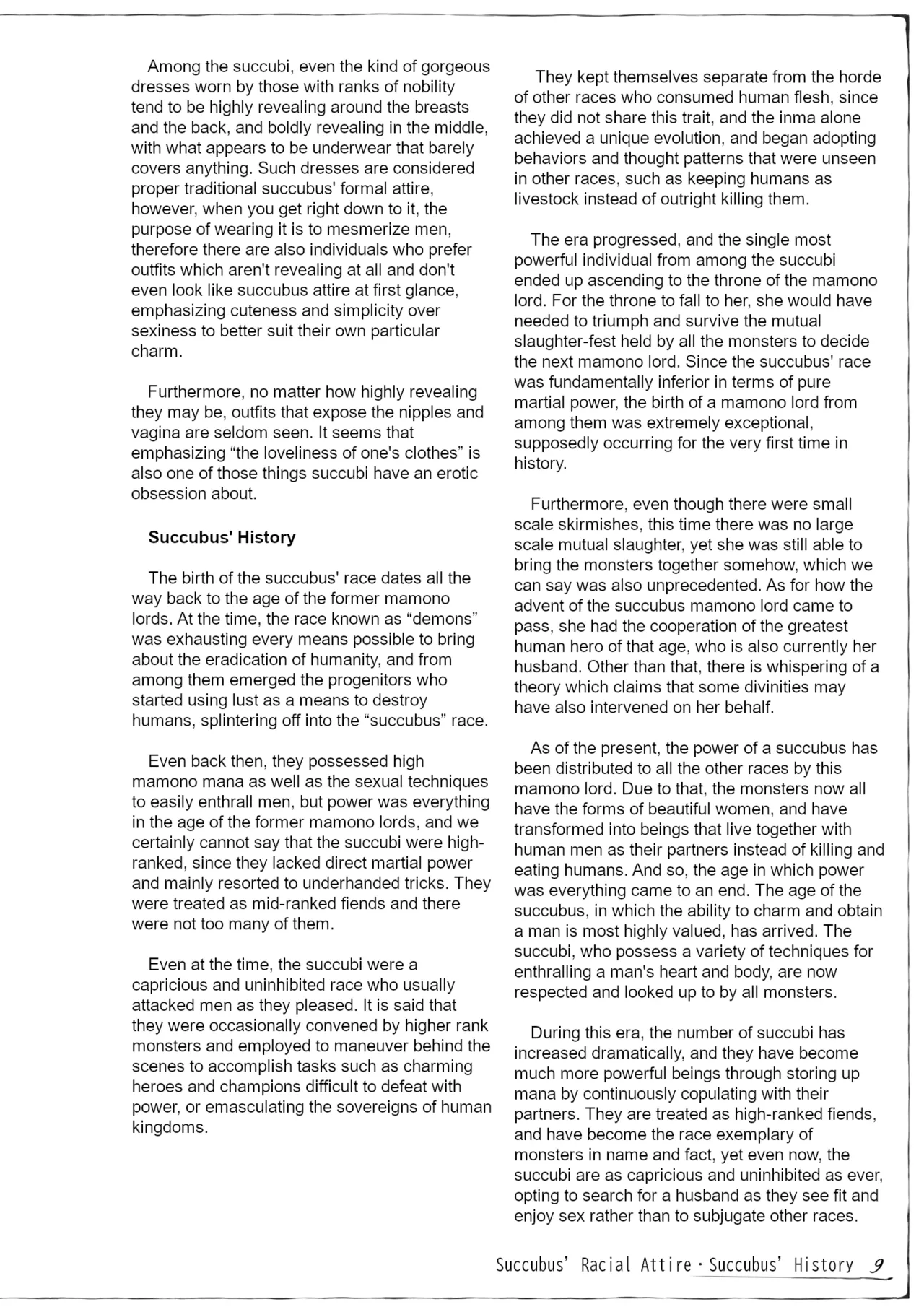 Monster Girl Encyclopedia: Research Records - Succubus Notebook page 10 full