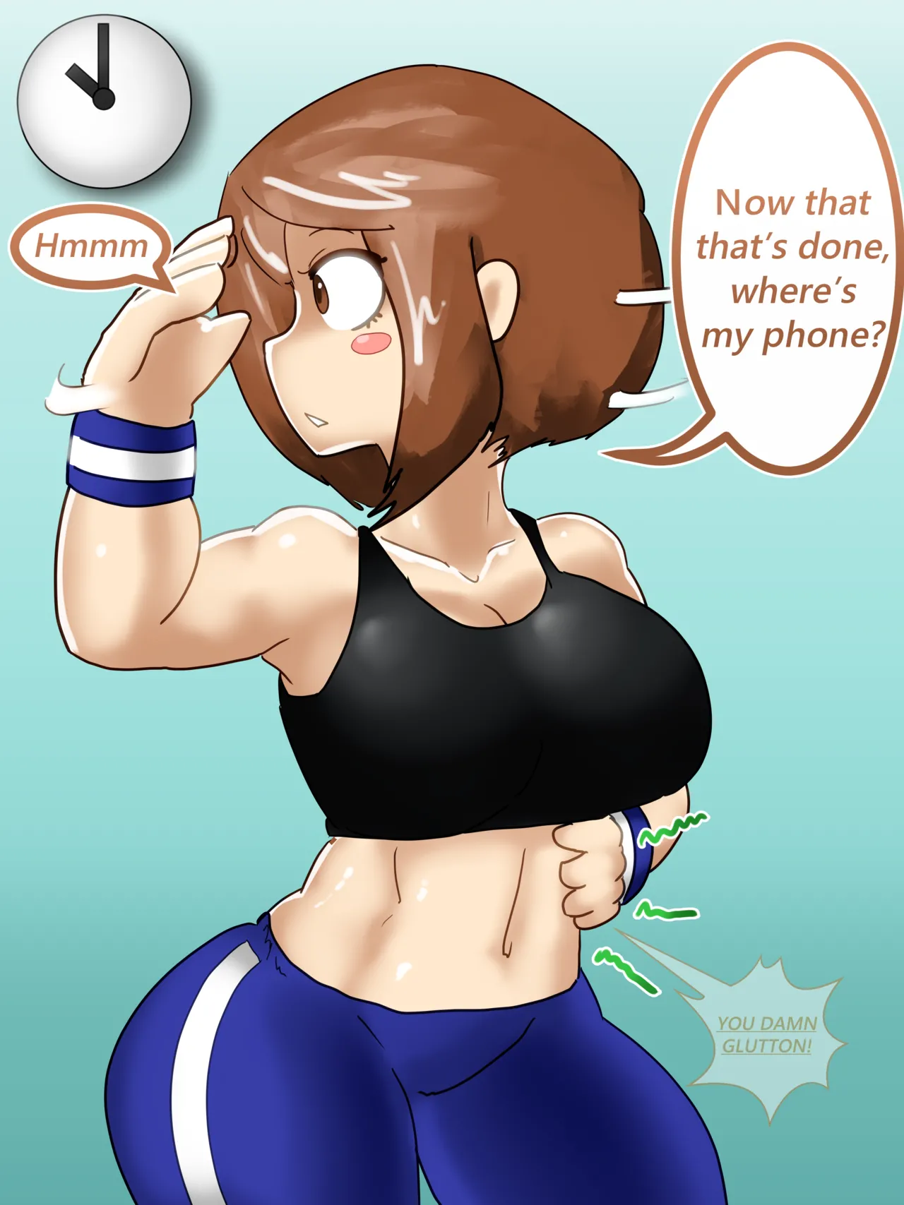 Ochako swallows Bakugo page 5 full