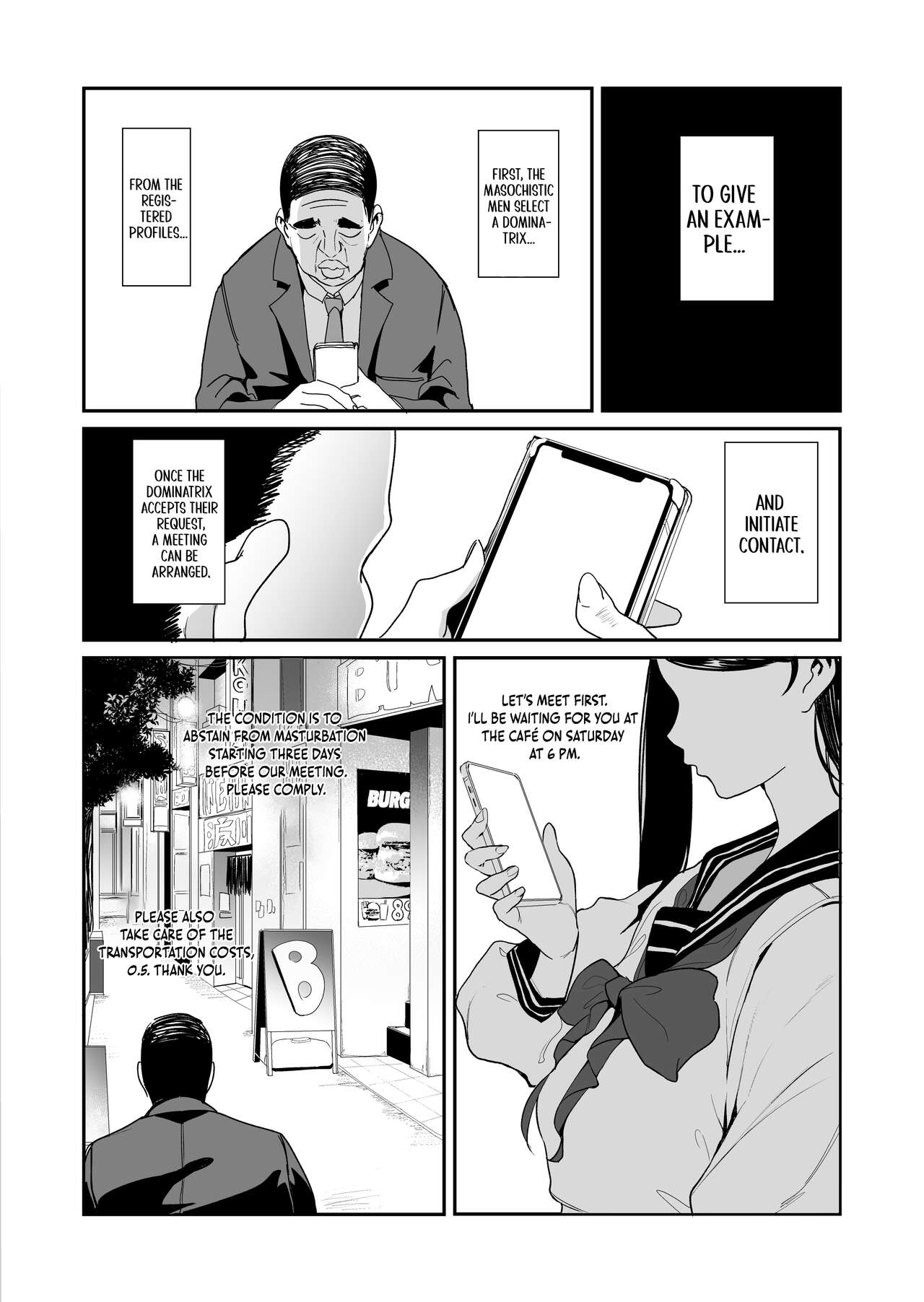 Maso-katsu -Appli de Joou-sama o Sagashite Choukyou Sareru Maso Otoko-tachi- | Masochistic Life -Masochistic Men searching for and being trained by Dominatrix through an App page 3 full