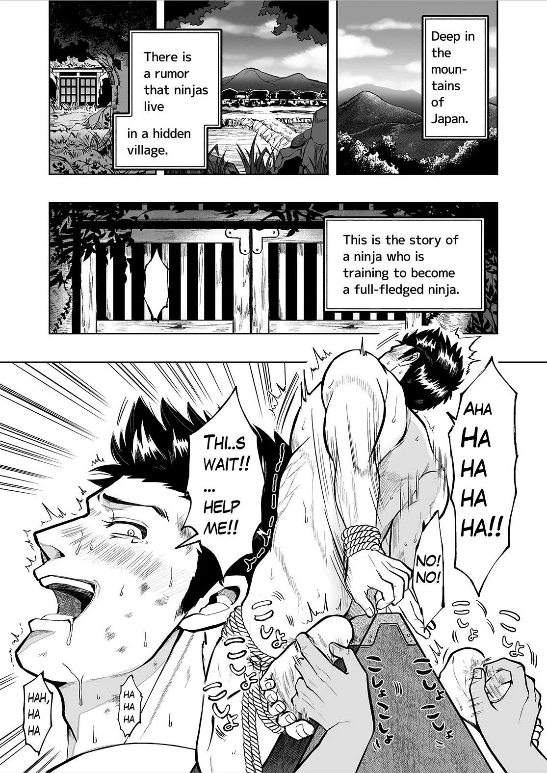 A masochistic ninja is tickled on the soles of his feet and glans with hands and brushes page 2 full