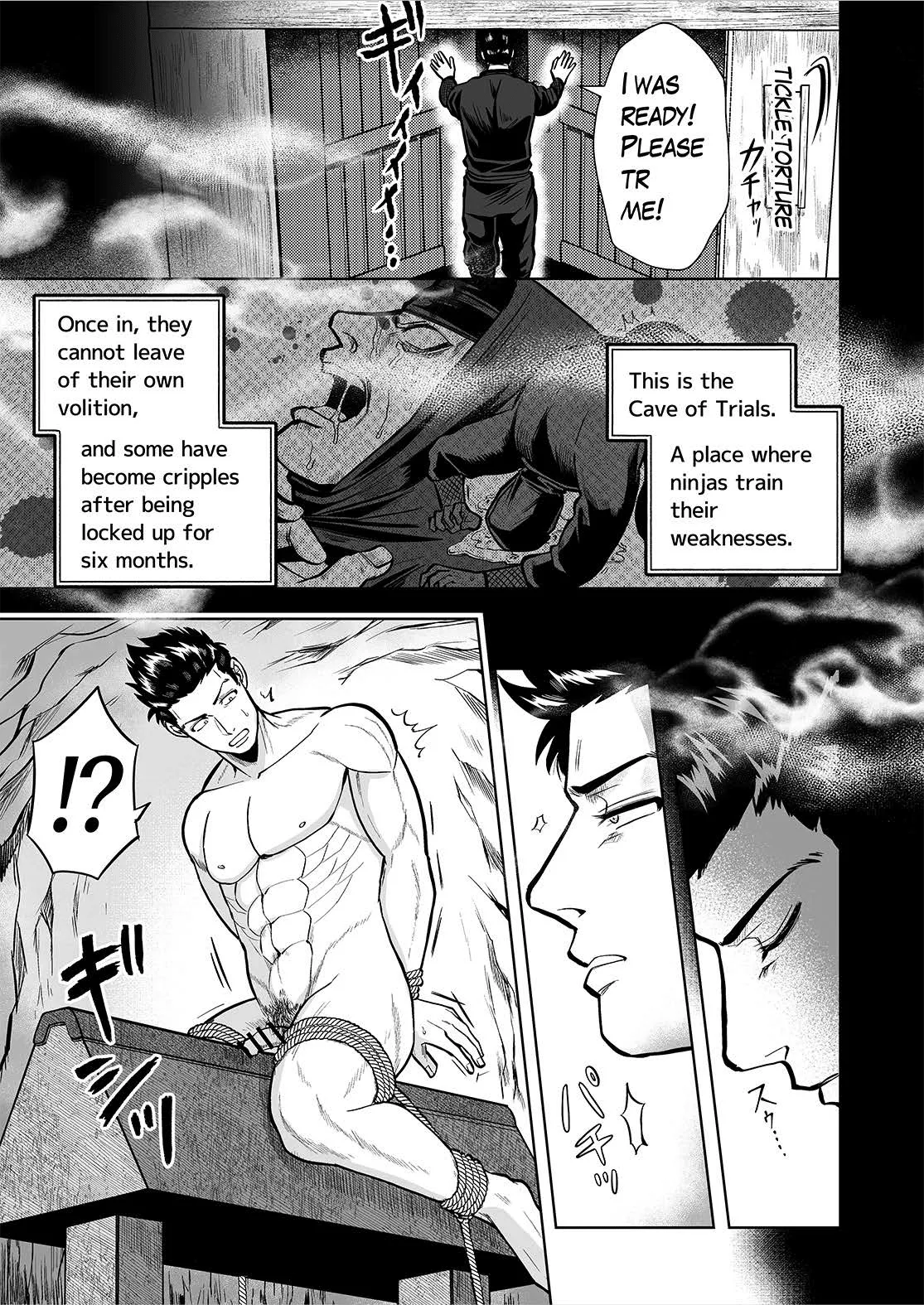 A masochistic ninja is tickled on the soles of his feet and glans with hands and brushes page 4 full