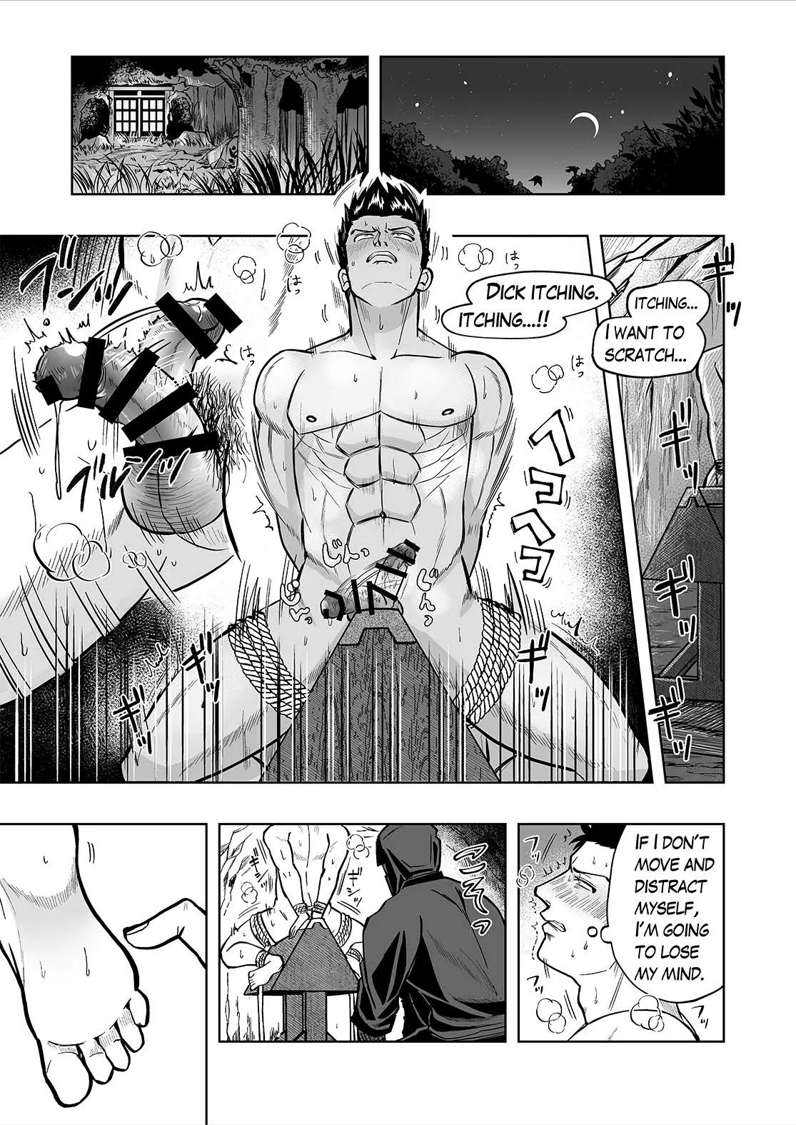 A masochistic ninja is tickled on the soles of his feet and glans with hands and brushes page 8 full