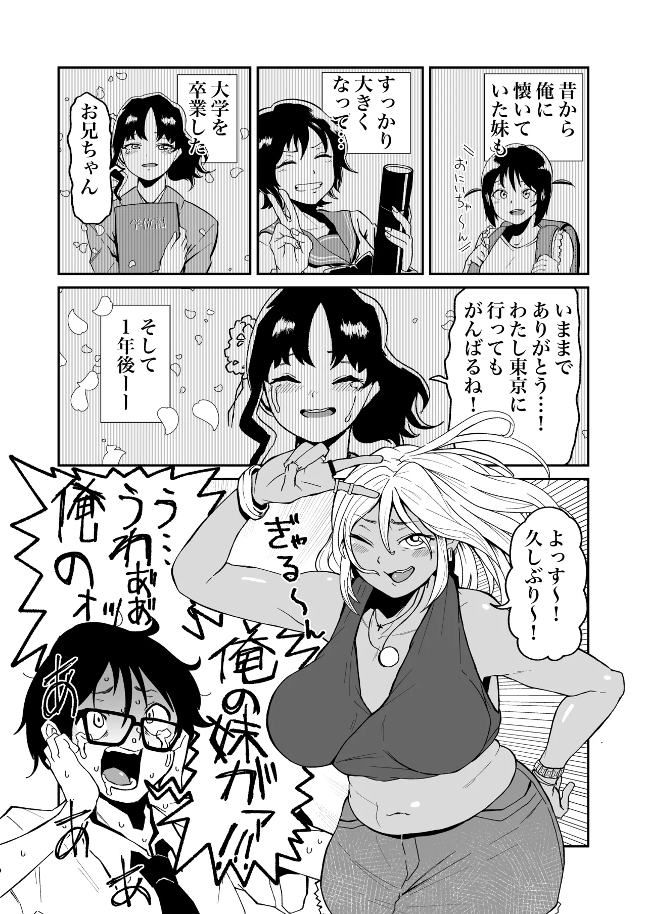 妹が黒ギャルになって帰ってくるskebまんが page 1 full
