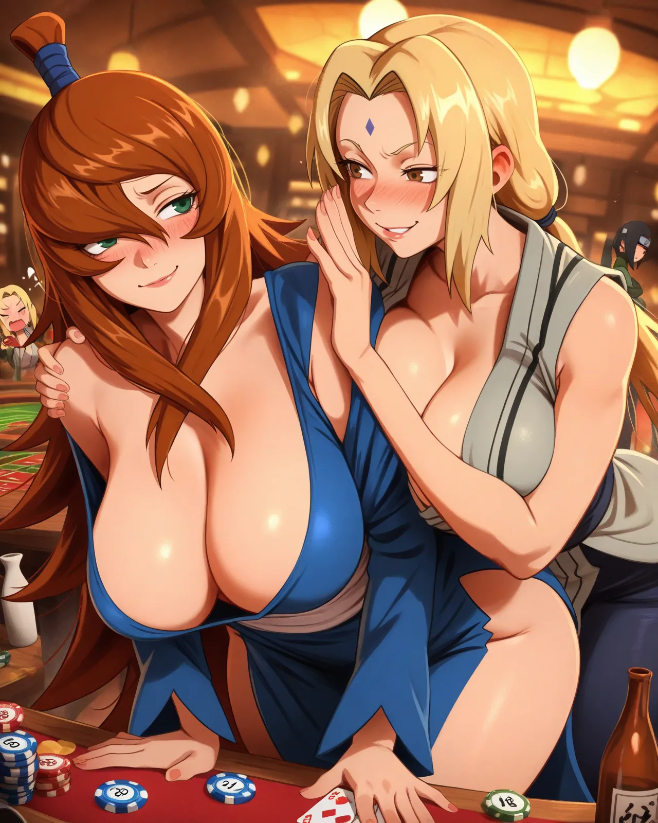 Tsunade & Mei Terumi: Betting on Pleasure 🎲🔥 waifuinvoker ai generated page 7 full