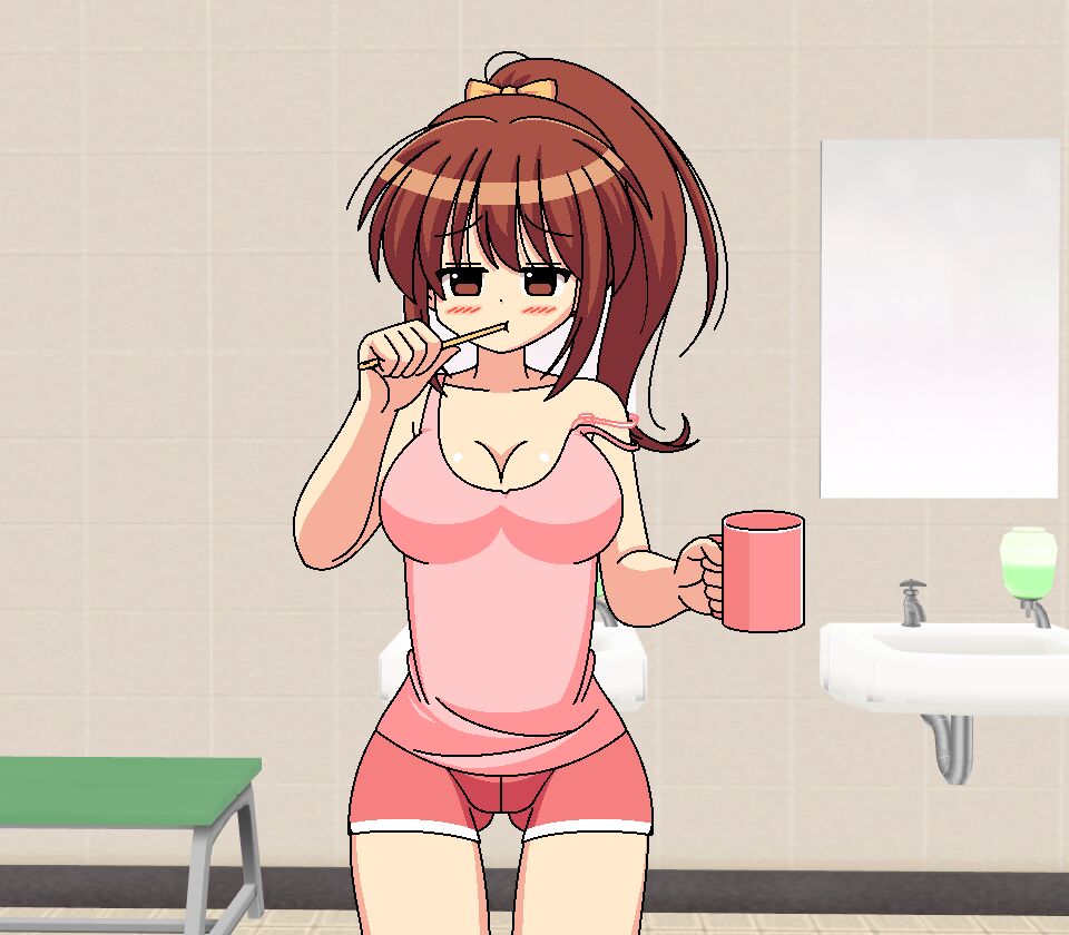 茶髪ポニテ歯磨き page 4 full