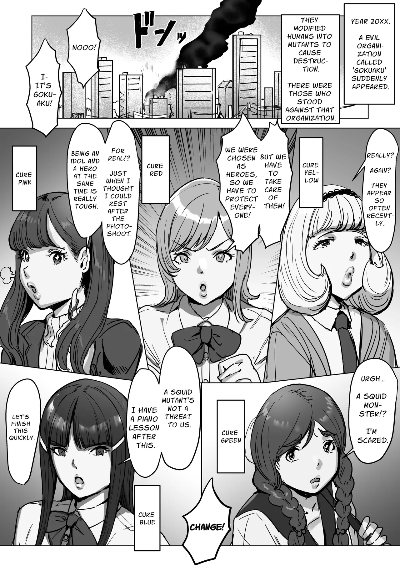 Futanari Chinpo Battle! Sentai Red vs Dosukebe Kaijin | Futanari Dick Battle! Warrior Red VS The Perverted Supervillains page 4 full