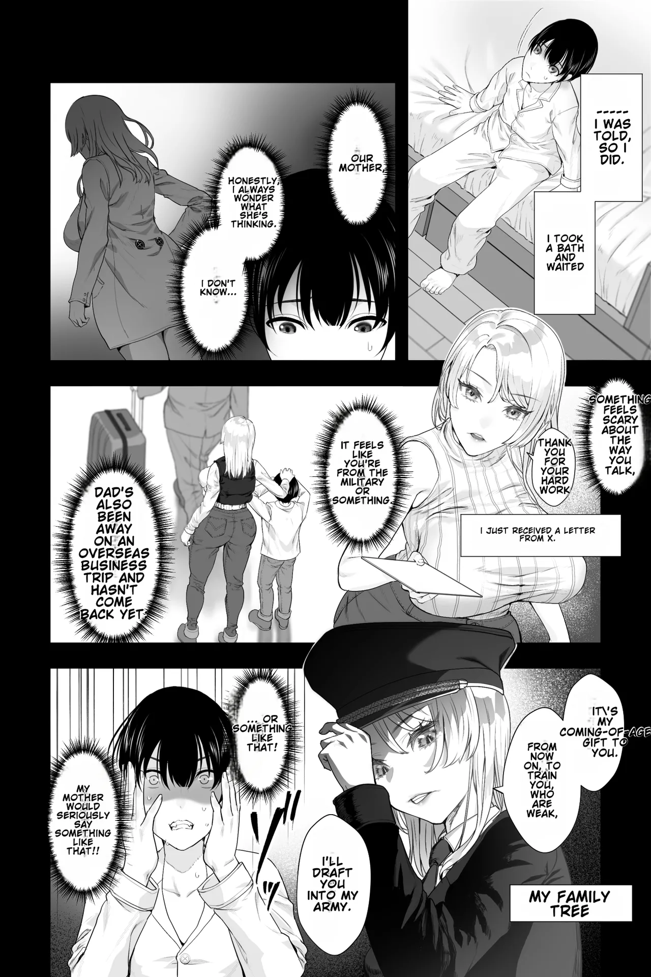 Gaikoku no Haha ~Ginpatsu Bakunyū no Haha ni Shibo Sei Fudeoroshi Sa Reru Mikkakan~ page 4 full