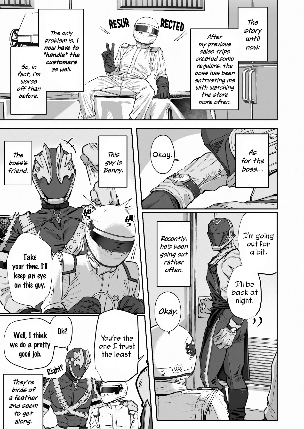 White Full-Face Helmet Consensual Sex Manga page 1 full