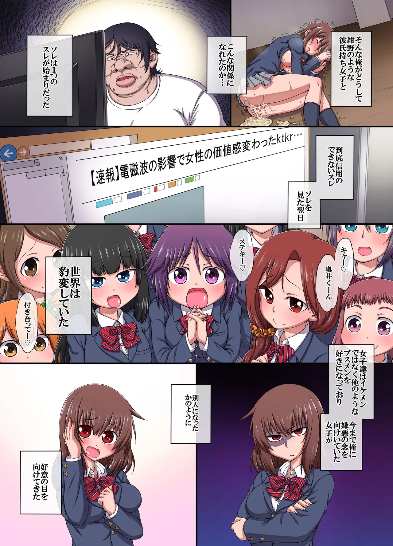 電磁波が世界中の女を脳内改変しブサ面の俺が急にモテ始め女達がひれ伏す世界 page 6 full