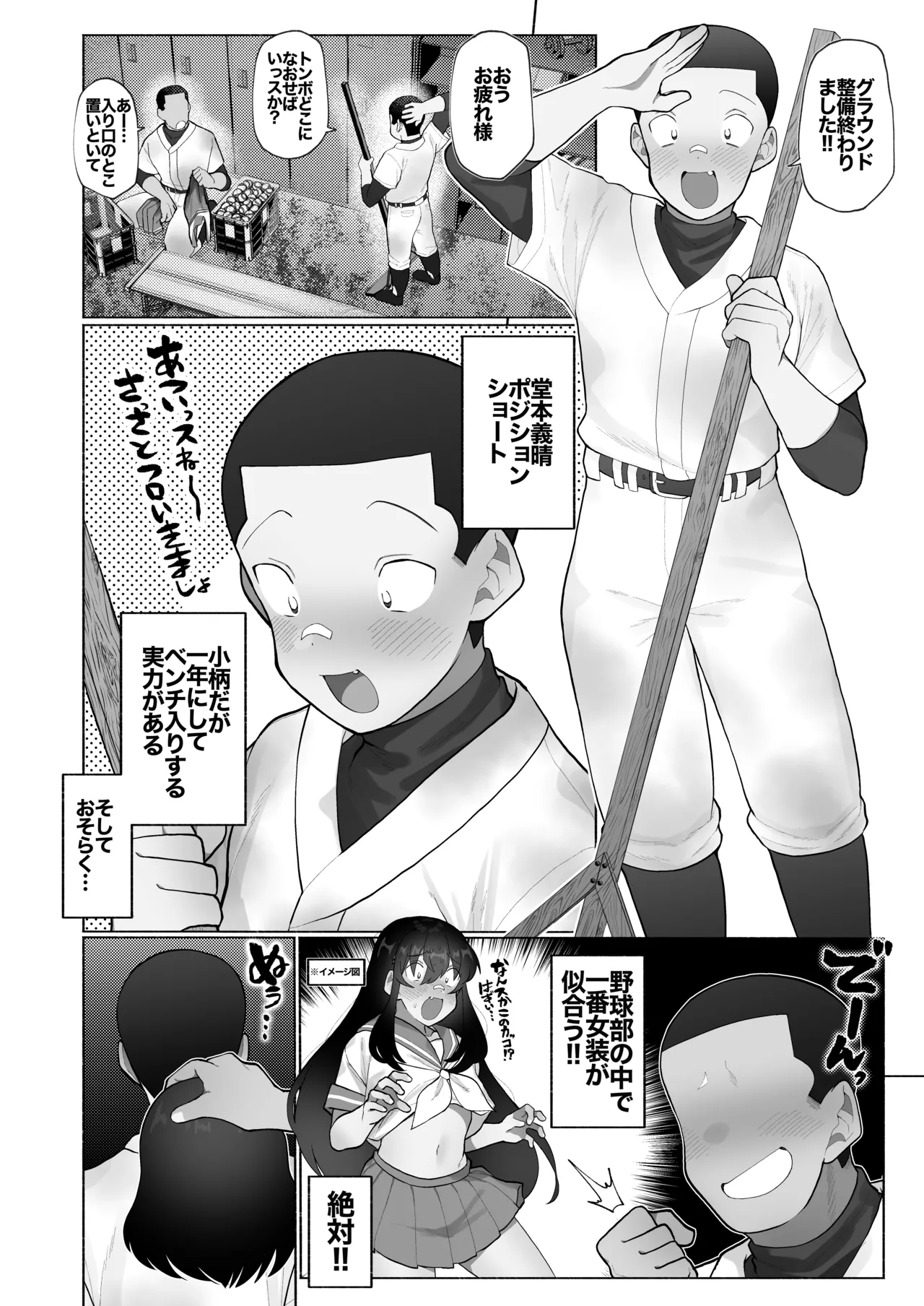 合宿で性欲がたまったので野球部坊主後輩を女装させてブチ○す。 page 3 full