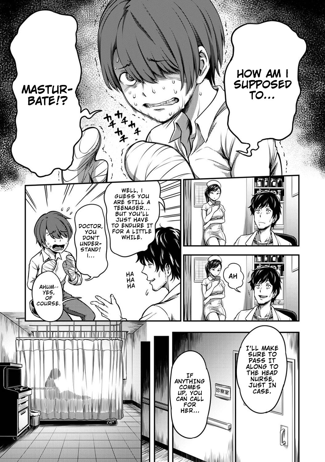 Kameyama Shiruko Sakusei Byoutou ~Seikaku Saiaku no Nurse shika Inai Byouin de Shasei Kanri Seikatsu~ Ch. 1 - 7.5| Life in a Hospital With Only the Worst Nurses! page 5 full