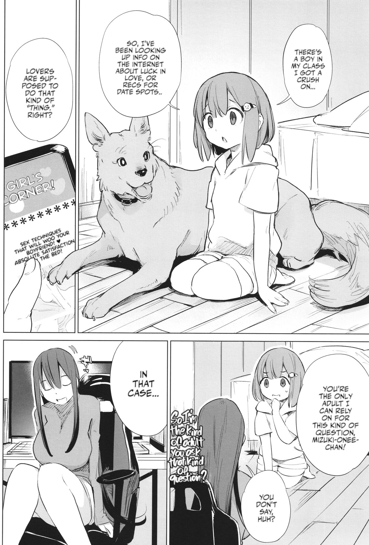 Kinjo no Onee-san ni Sex no Shitsumon o Shitara Inukan o Susumerareta Hanashi | I Tried Asking My Neighbor About Sex and Was Introduced to Bestiality Sex page 2 full
