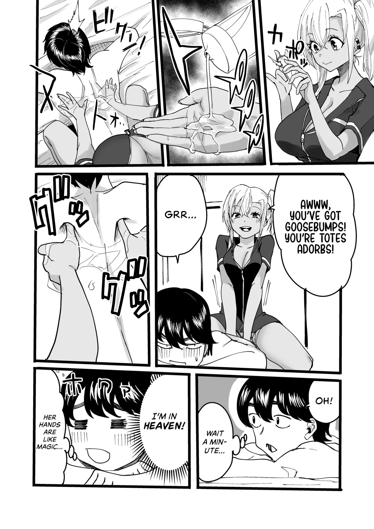 Kurogal Men-esthe Jou ga Yarasetekureru Hanashi | Happy Endings with a Tanned Gyaru Massage Therapist page 9 full