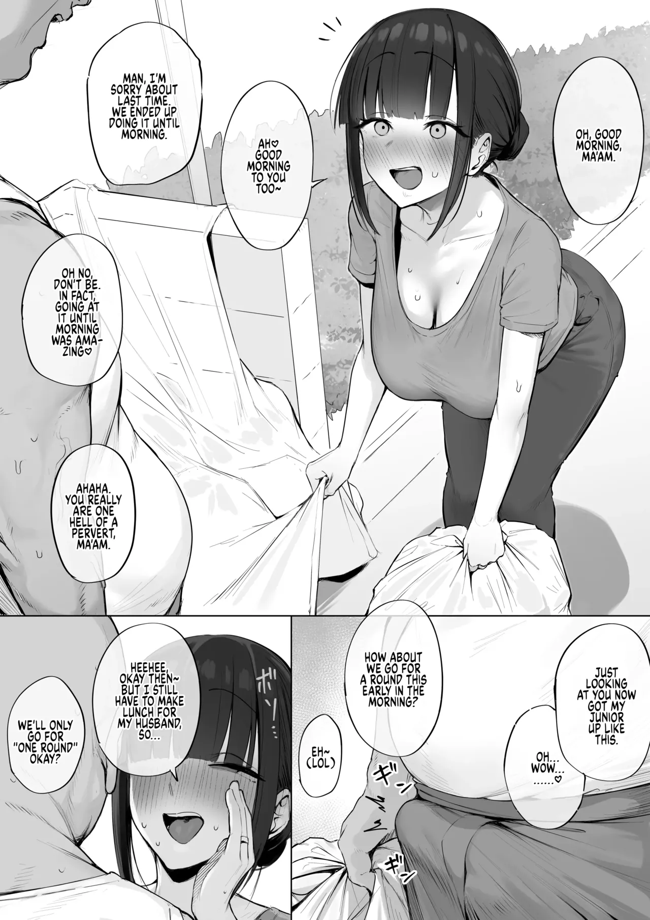 Asakara Dosukebe Uwaki Koubi Shichau Hitozuma-san | A Perverted Wife Having Cheating Sex Early In The Morning page 1 full