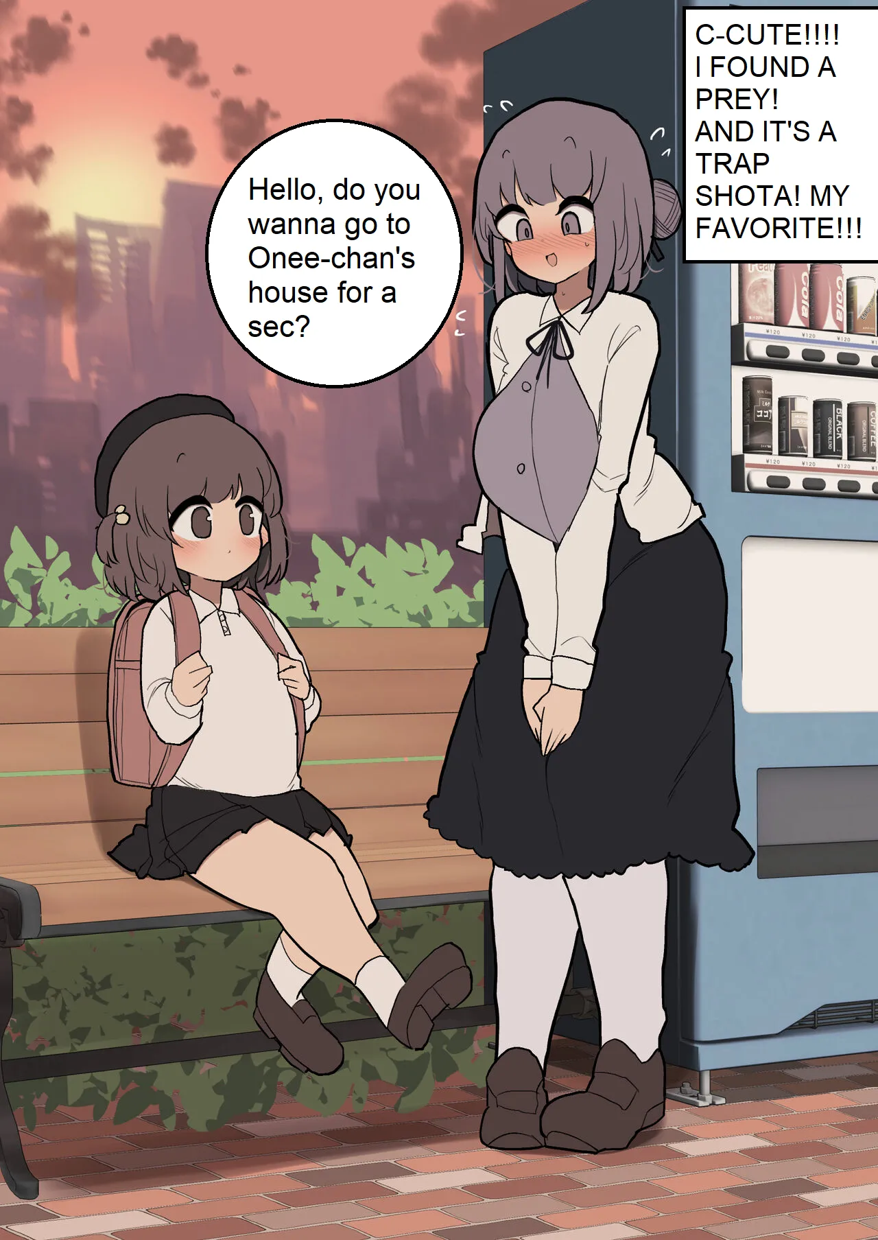 A Shotacon Oneesan rapes the dick of an adorable trap with a ??? digit age page 1 full