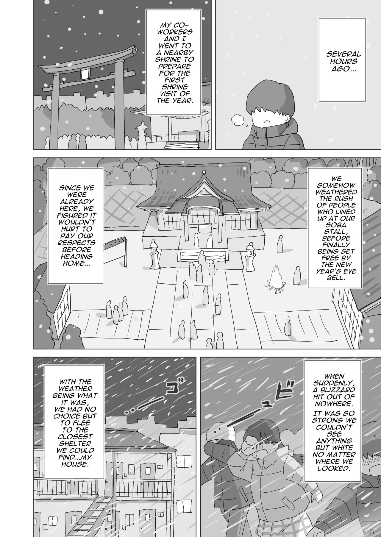 Aru Ooyuki no Tsumetai Yoru Boku no Ie no Futon no Naka de Beit-saki no Onnanoko-tachi ga Naisho de Micchaku Atatame Ecchi Shite Kureta. | One Cold Snowy Night, My Colleague Secretly Had Intimate Warm-up Sex With Me Under The Bed Sheets. page 5 full