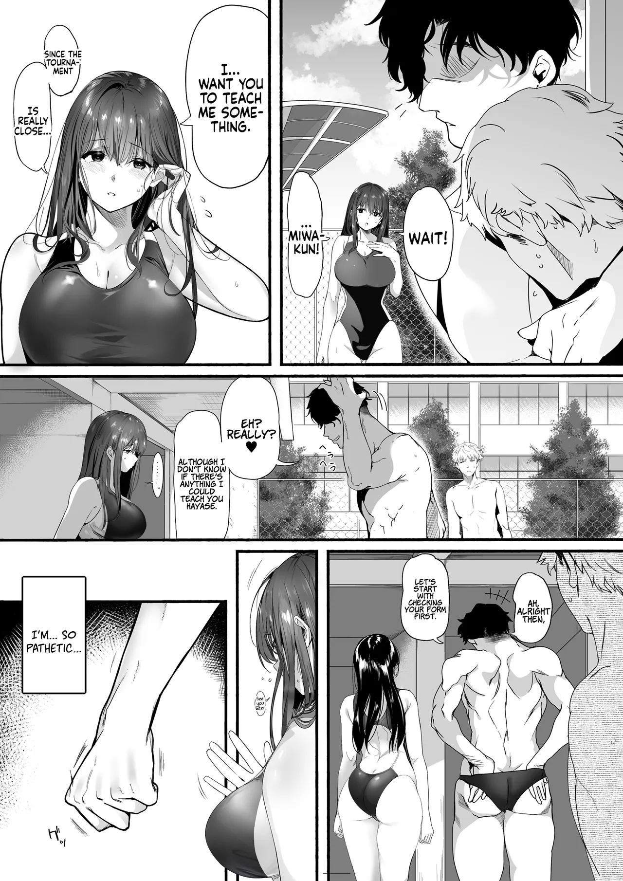 Suieibu no Seisokei Osananajimi ga DQN ni Moteasobareru Ichibushijuu | The Whole Story of My Neat Childhood Friend in the Swimming Club Being Toyed With by a Dumbass page 8 full