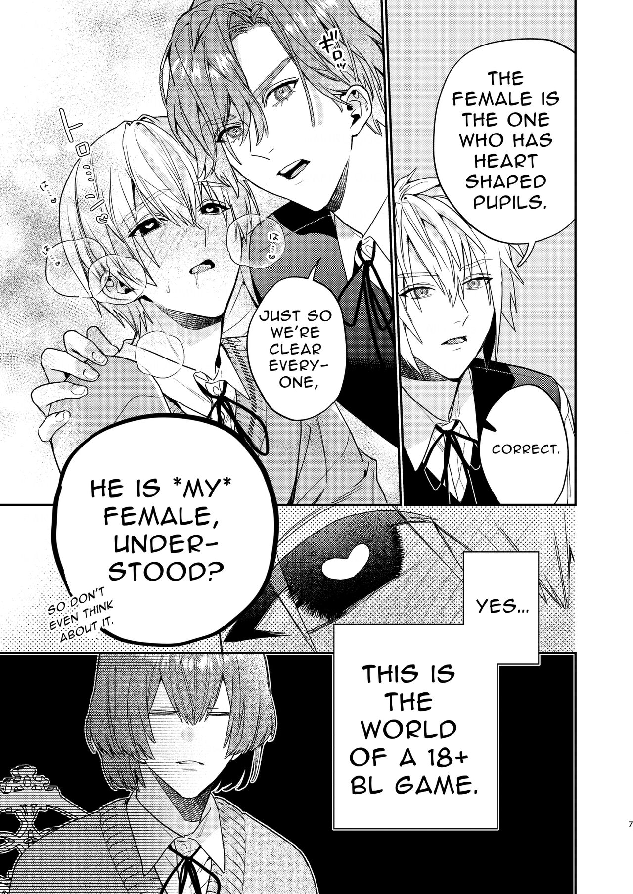 Tensei Mob wa BL-gee no Sekai de Hamerare Kouryakusaremashita!? | Sex with the Love Interest! But I'm an NPC! 1 page 7 full