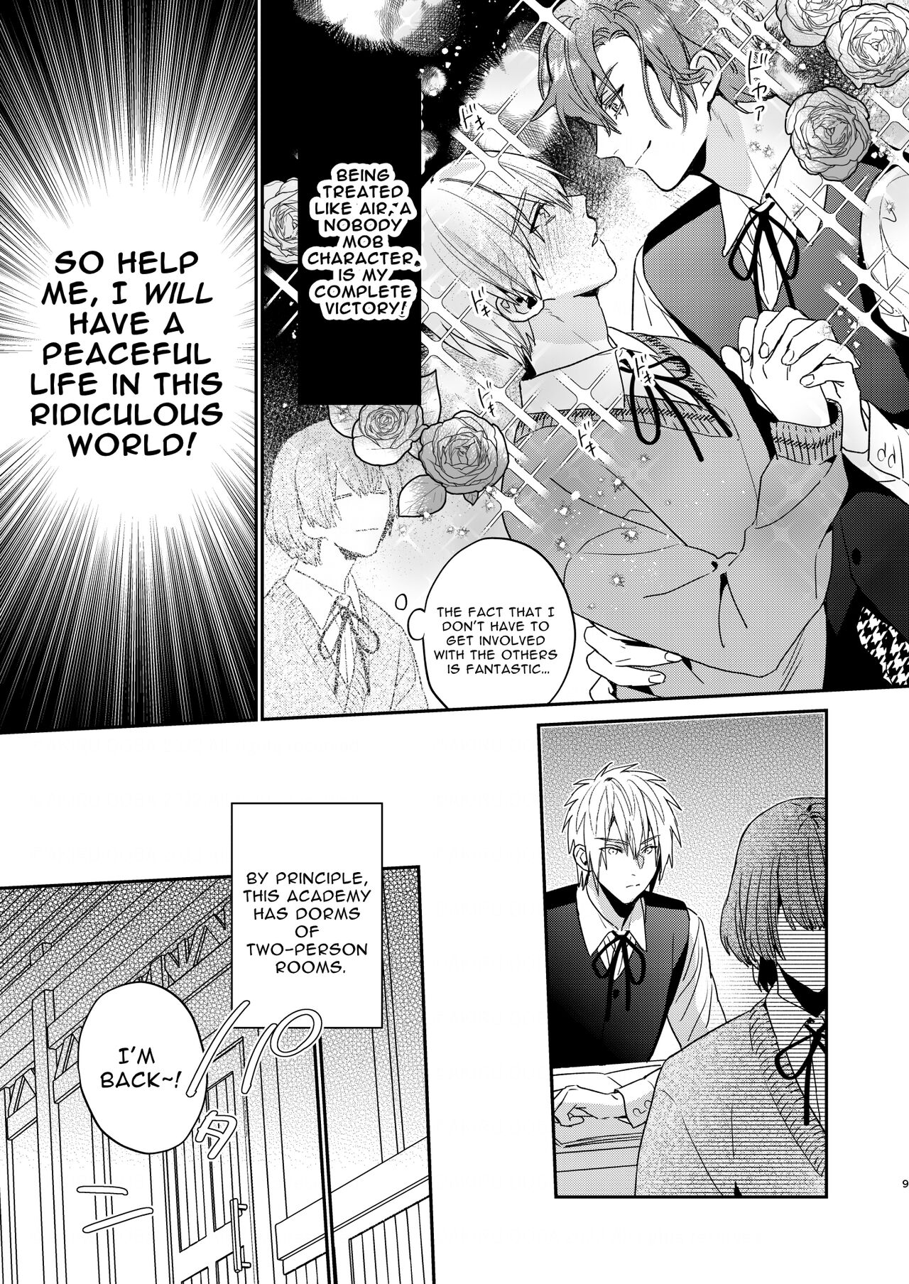 Tensei Mob wa BL-gee no Sekai de Hamerare Kouryakusaremashita!? | Sex with the Love Interest! But I'm an NPC! 1 page 9 full