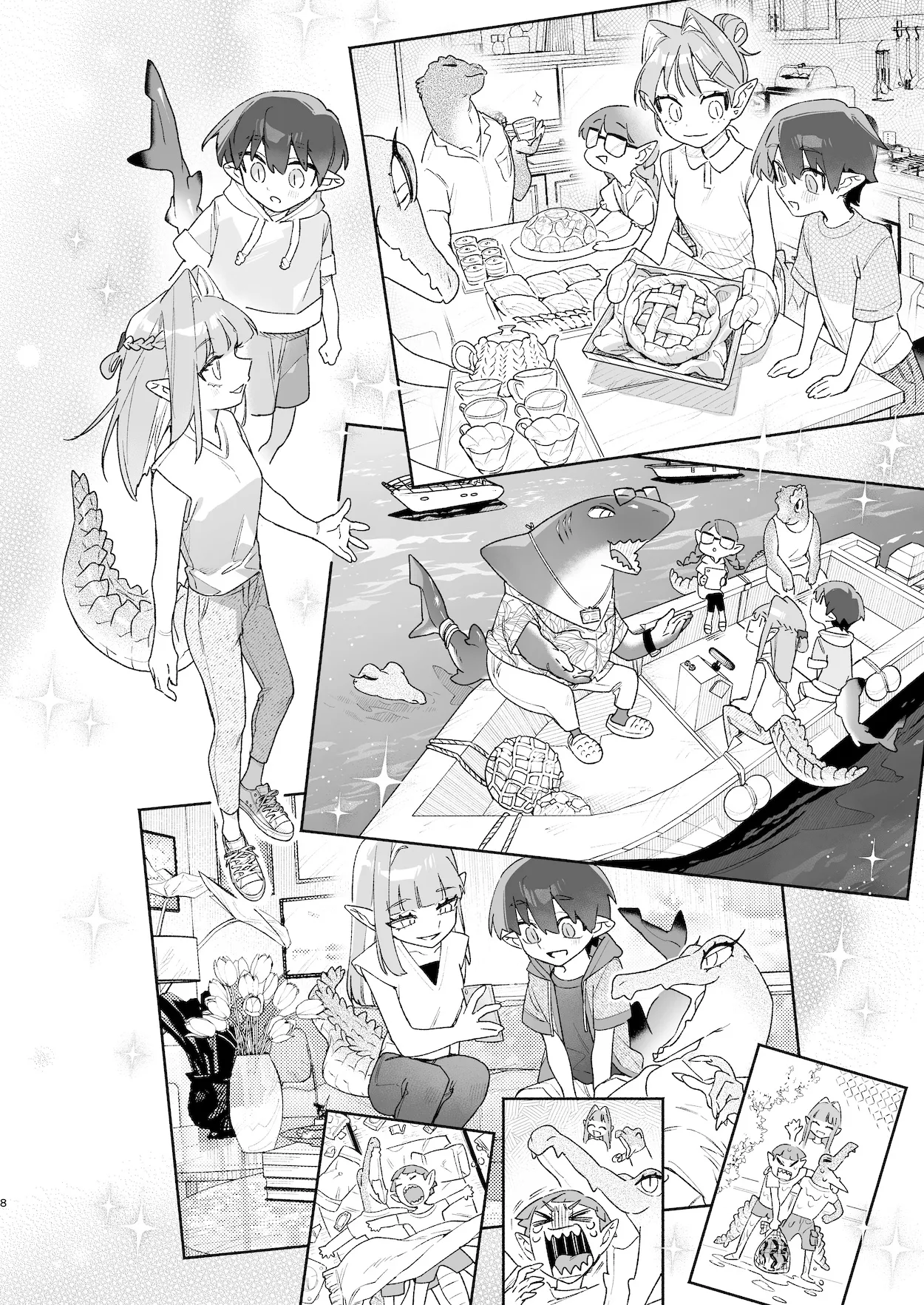 ♂ ga Uke. Wani-chan x Same-kun Zenpen page 9 full