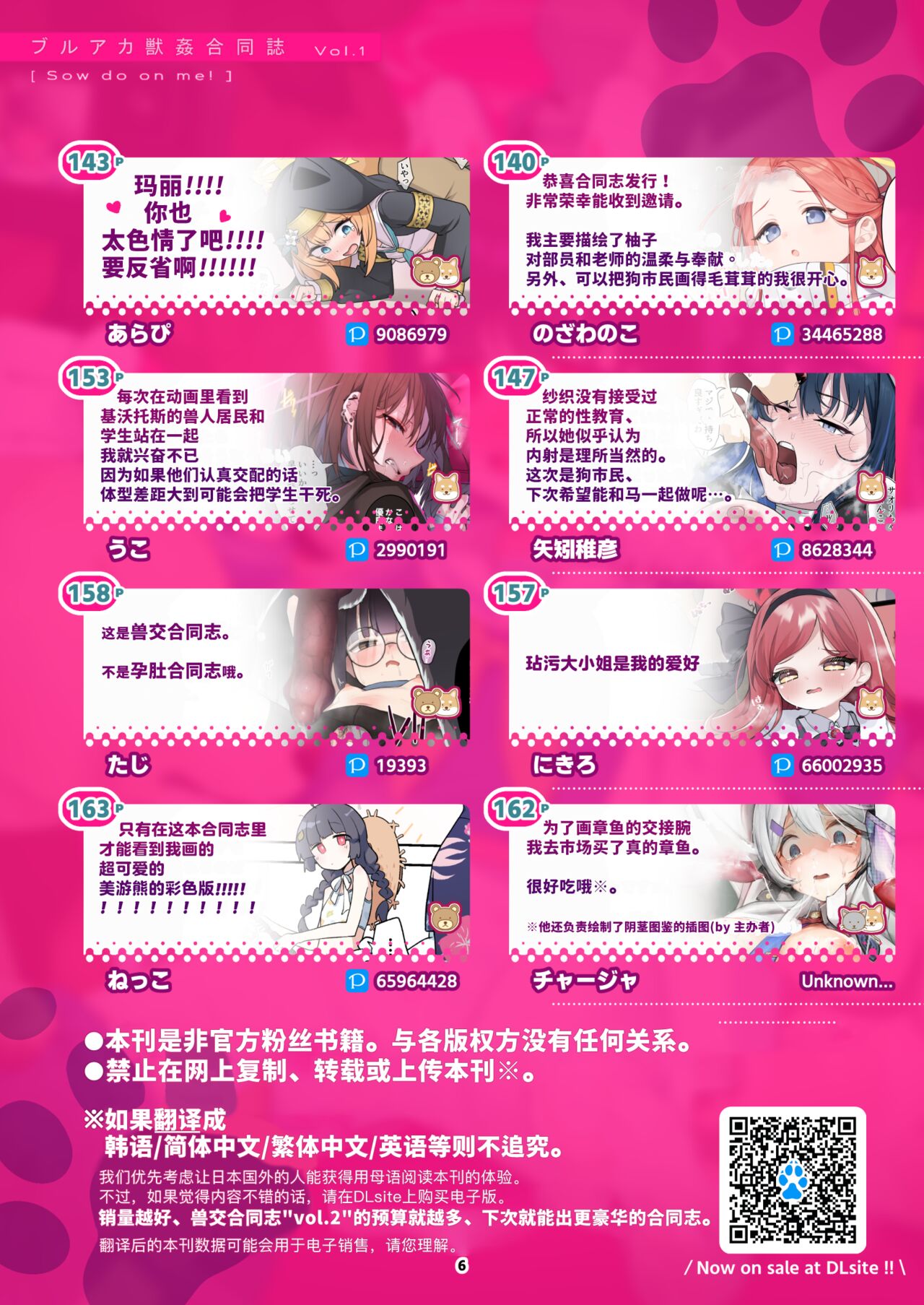 ブルアカ獣姦合同誌 Sow do on me! vol.1 page 6 full