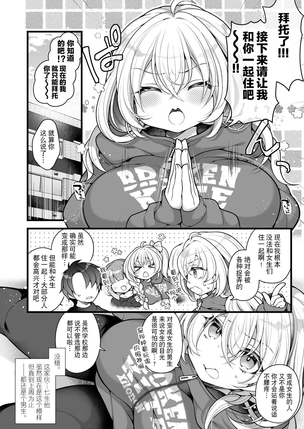 Jotaika shita Aibeya no Shin'yuu ga Aikawarazu Darashinai node Wakaraseru. | 必须让女体化后依然邋遢的合租好友明白。 page 3 full