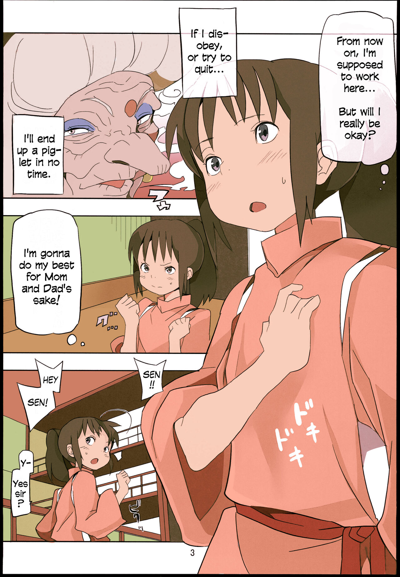 Sen to Chihiro to Ryoujoku no Yuya Ishukan Jigoku no Hibi | Sen and Chihiro and the Bathhouse of Violation: Days of Erotic Hell page 3 full