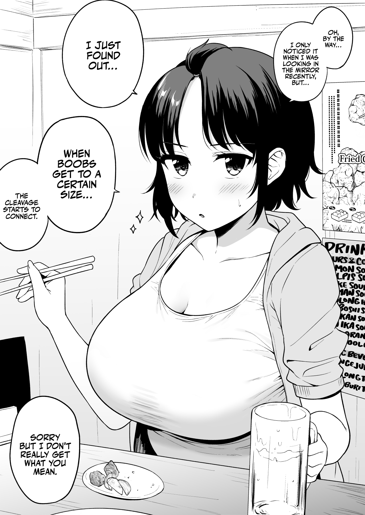 Tanima ga Tsunagaru kurai Chichi ga Dekai Onna Tomodachi | A Female Friend with Boobs So Big That Her Cleavage Connects page 1 full