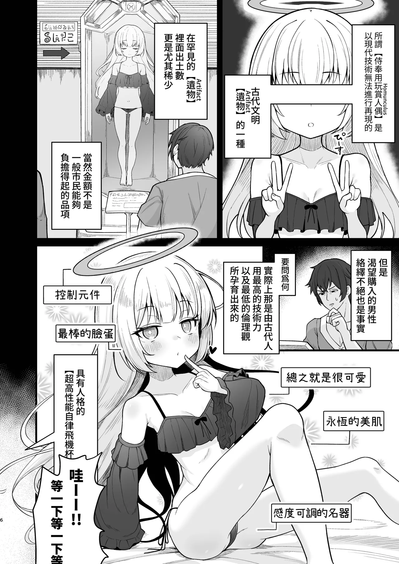 Muhyoujou na Jinzou Tenshi mo Shosen wa Tada no Onahole page 7 full