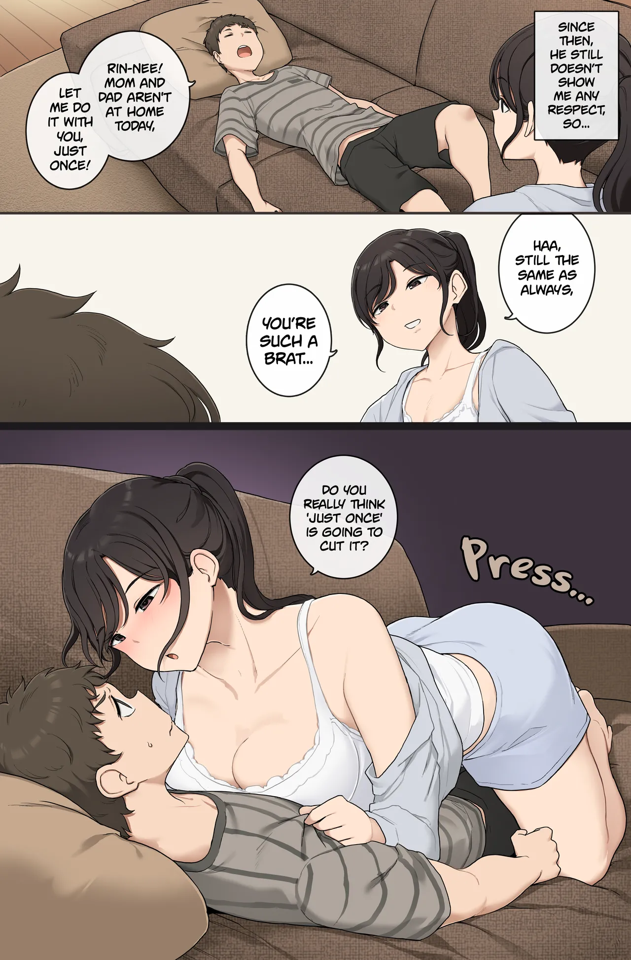 Older Step-sister Teaches Her Cheeky Little Step-brother a Lesson | Namaiki Gitei o Kyoiku Suru o Gishi-chan page 3 full