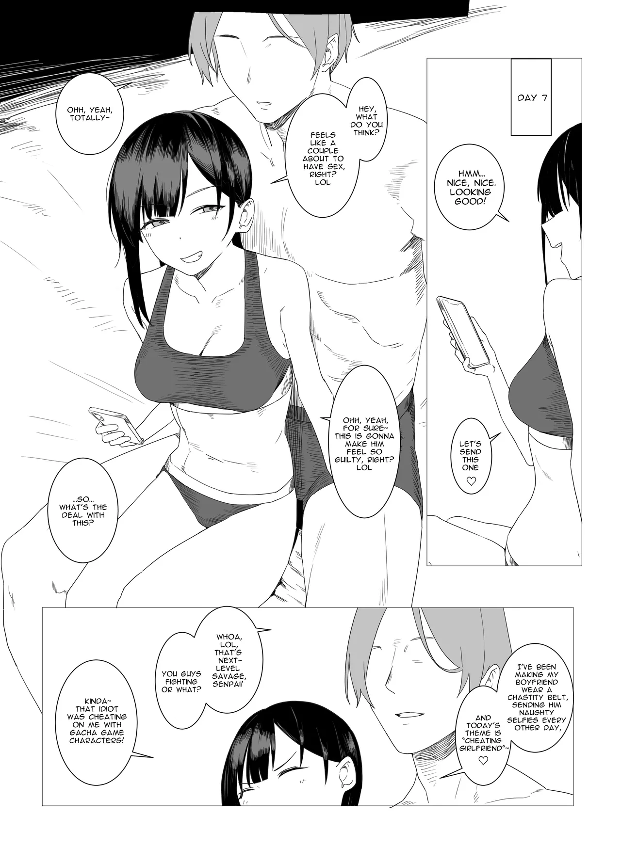 Intending to Control His Ejaculation with a Chastity Belt and Fake an NTR Prank on April Fool’s, the Mischievous Girlfriend Gets Overwhelmed by Her Partner’s Skills, Turning the Lie into Reality page 9 full