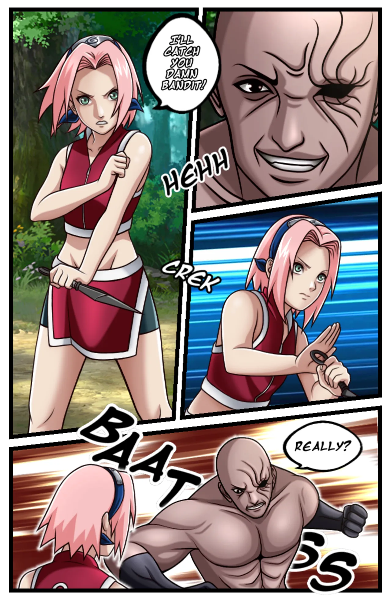 Sakura Haruno Belly Punch Comics PART 1 page 2 full