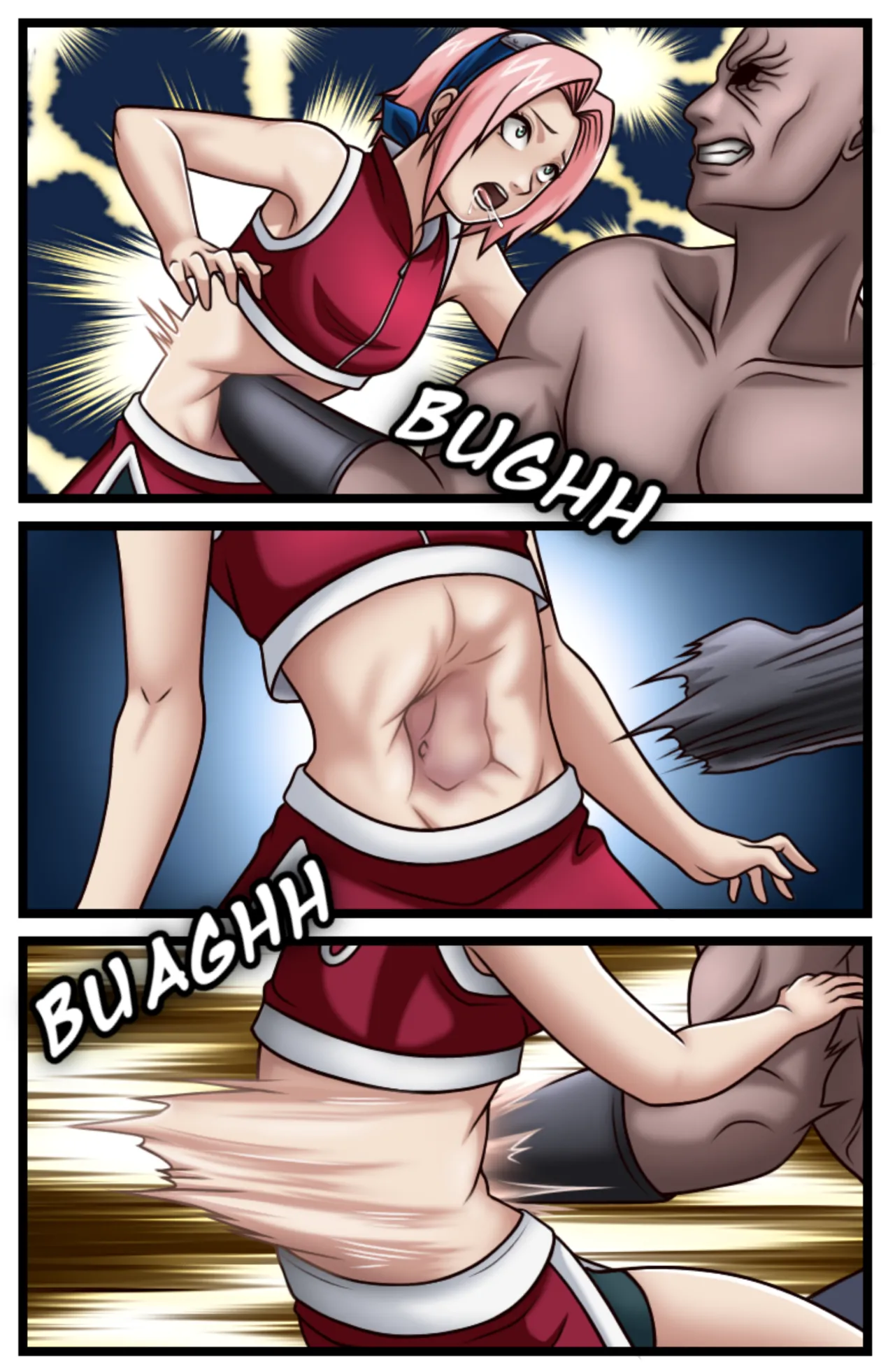 Sakura Haruno Belly Punch Comics PART 1 page 5 full