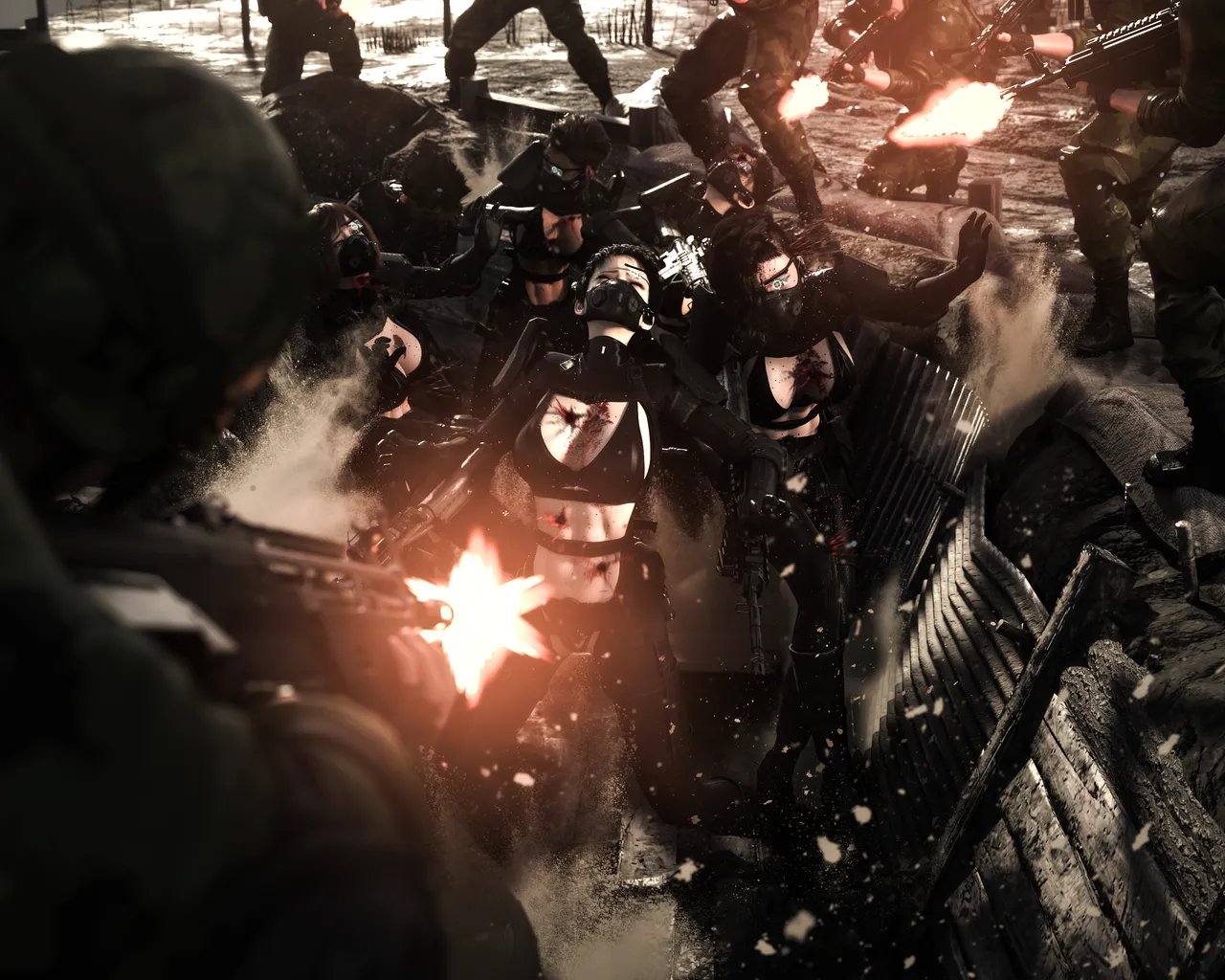 grgr444 女戦闘员铳撃戦Part1-6 page 6 full