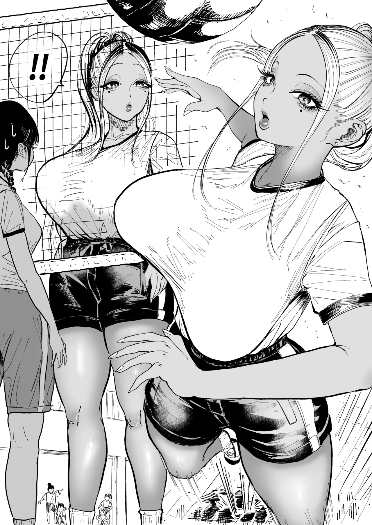 彼ピの応援に喜ぶおっきなギャル page 1 full